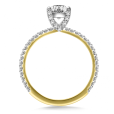 Swirl Round Diamond Shoulder Set Engagement Ring