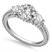 3 Stone Diamond Ring With Shoulder Diamonds