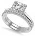 Asscher Diamond Halo Ring With Matching Band