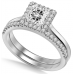 Princess Diamond Halo Ring With Matching Band