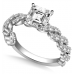 Embellished Twist Asscher Diamond Vintage Plait Ring