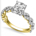 Embellished Twist Cushion Diamond Vintage Plait Ring