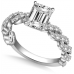 Embellished Twist Emerald Diamond Vintage Plait Ring