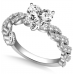 Embellished Twist Heart Diamond Vintage Plait Ring