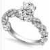 Embellished Twist Oval Diamond Vintage Plait Ring