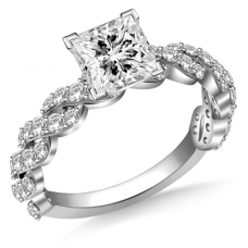 Embellished Twist Princess Diamond Vintage Plait Ring