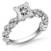 Embellished Twist Princess Diamond Vintage Plait Ring