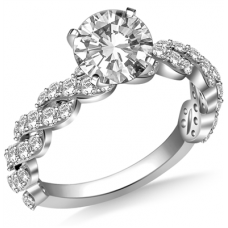 Embellished Twist Round Diamond Vintage Plait Ring