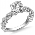 Embellished Twist Round Diamond Vintage Plait Ring