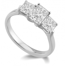 Emerald & Princess Diamond Trilogy Ring