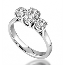 Traditional Oval Diamond Trilogy Ring
