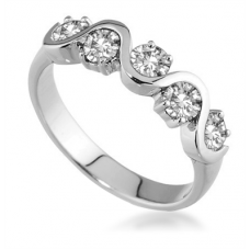 Five Stone Round Diamond Half Eternity Ring