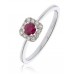 Ruby & Diamond Cluster Ring