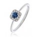 Blue Sapphire & Diamond Cluster Ring