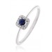 Blue Sapphire & Diamond Cluster Ring