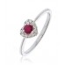 Round Ruby & Diamond Cluster Ring