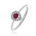 Round Ruby & Diamond Cluster Ring