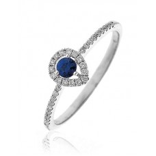Blue Sapphire & Diamond Ring