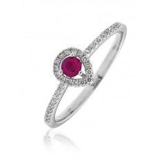 Ruby & Diamond Halo Ring