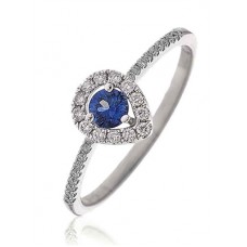 Blue Sapphire & Diamond Ring
