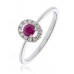 Round Ruby & Diamond Cluster Ring