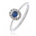 Blue Sapphire & Diamond Cluster Ring