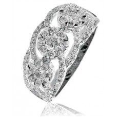 Modern Illusion Set Round Diamond Trilogy Ring