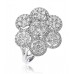 Elegant Round Diamond Flower Dress Ring