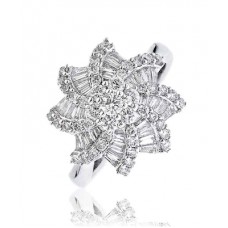 Round & Baguette Diamond Dress Ring