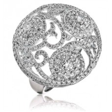 Elegant Round Diamond Pave Cocktail Ring