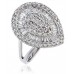 Elegant Diamond Pave Pear Shaped Dress Ring