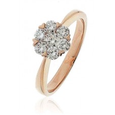Elegant Round Diamond Cluster Ring