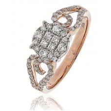 Modern Round Diamond Cluster Ring