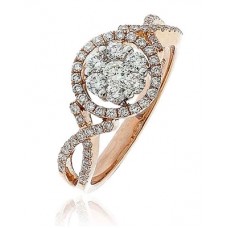 Modern Round Diamond Cluster Ring