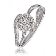 Modern Round Diamond Cluster Ring