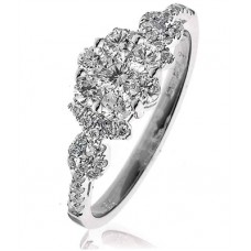 Modern Round Diamond Cluster Ring Modern Round Diamond Cluster Ring