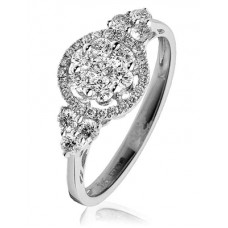 Modern Round Diamond Cluster Ring