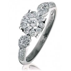 Modern Round Diamond Cluster Ring