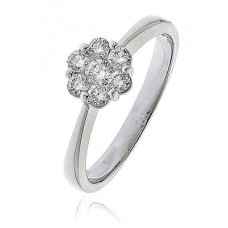Elegant Round Diamond Cluster Ring