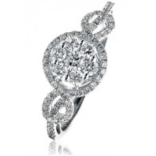 Modern Round Diamond Cluster Ring