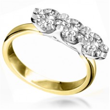 Modern Crossover Round Diamond Trilogy Ring