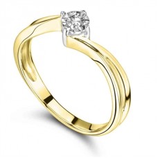 Compass Twist Round Diamond Engagement Ring