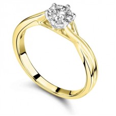 Six Claw Round Diamond Engagement Ring