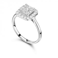 Elegant Princess Diamond Single Halo Ring Elegant Princess Diamond Single Halo Ring