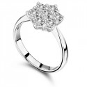 Elegant Round Diamond Flower Cluster Ring