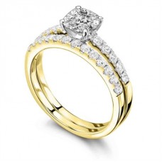 Diamond Shoulder Set Ring With Matching Band