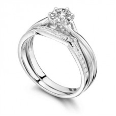Diamond Shoulder Set Ring With Matching Band