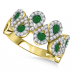 Emerald & Diamond Halo Multi Gemstone Ring