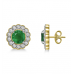Emerald & Diamond Cluster Earrings