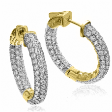 Inside Outside Round Diamond Hoop Earrings